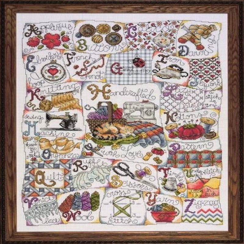 Design Works Crafts Tobin 390636 Stitching ABC Counted Cross Stitch Kit-16"X20", white, 14 Count